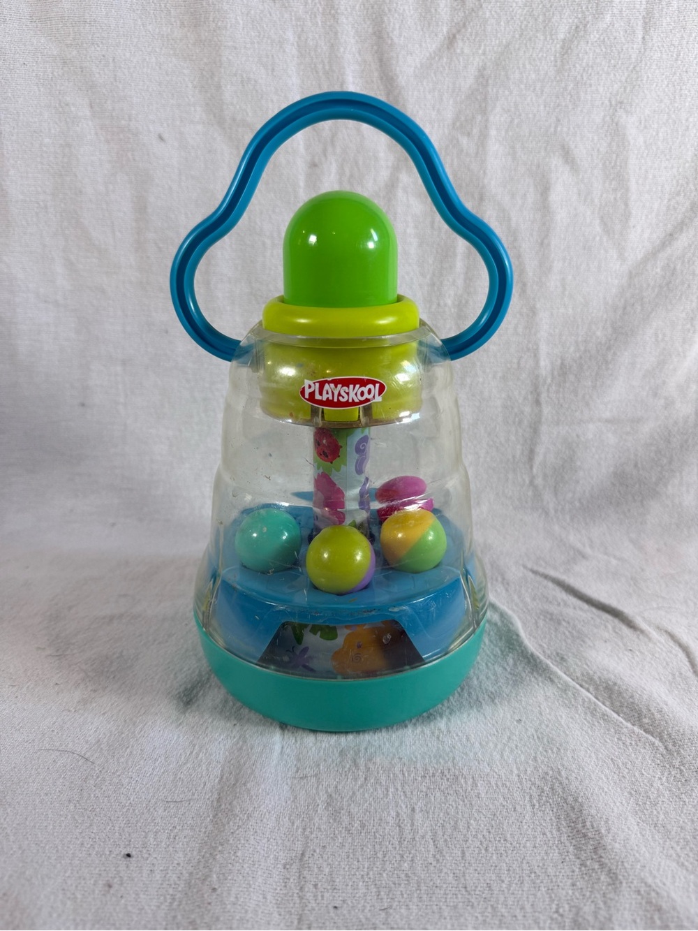 Vintage 1999 Hasbro Playskool Spinner Ball Push Popper Toy
